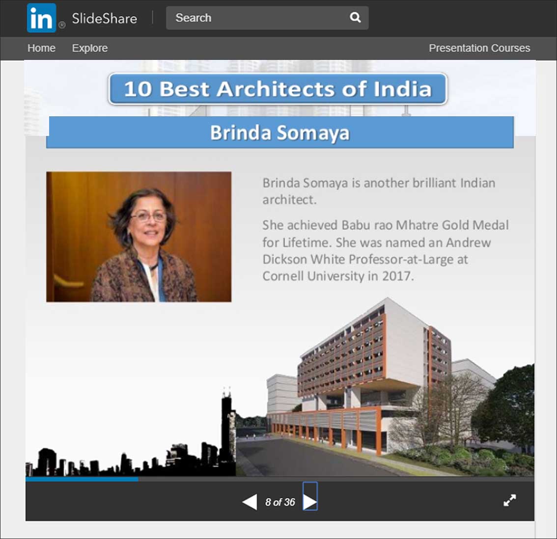 Brinda Somaya, 10 Best Architects of India - March 2019